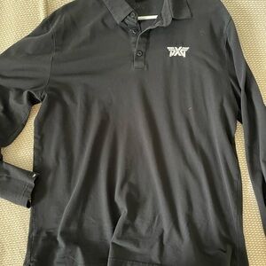 PXG Men's Black Polo long sleeve Shirt